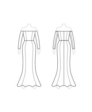 Customize: Switch To Long Sleeves - Fame And Partners Long Sleeve Off-the-shoulder Satin Dress