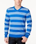 Tommy Hilfiger Men's Carrington Striped V-neck Sweater