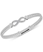 Diamond Infinity Braided Mesh Bangle Bracelet (1/5 Ct. T.w.) In Sterling Silver.