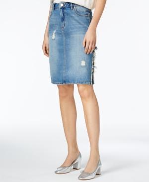 Rachel Rachel Roy Ripped Cotton Denim Skirt, Only At Macy's