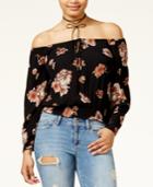 American Rag Juniors' Off-the-shoulder Cropped Peasant Top, Only At Macy's