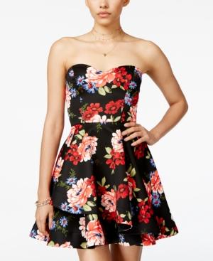 B Darlin Juniors' Strapless Fit & Flare Dress