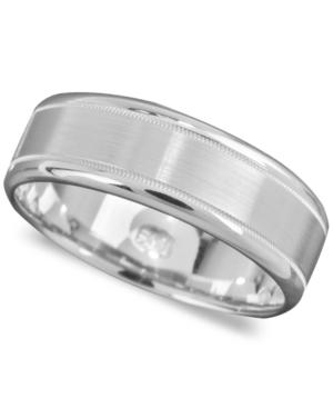 Men's 14k White Gold Ring, Engraved 7mm Band (size 6-13)