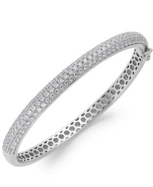 Swarovski Zirconia Pave Bangle Bracelet In Sterling Silver (5 Ct. T.w.)