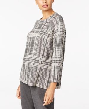 Eileen Fisher Tencel Printed Round-neck Raglan Sweater