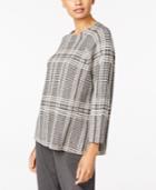 Eileen Fisher Tencel Printed Round-neck Raglan Sweater