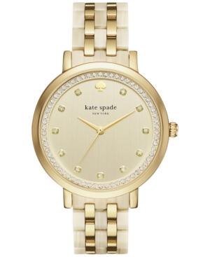 Kate Spade New York Women's Monterey Gold-tone Stainless Steel And Horn Acetate Bracelet Watch 38mm