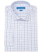 Vince Camuto Slim-fit Blue And White Check Dress Shirt
