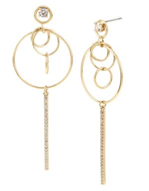 Bcbgeneration Multi Circle Pave Bar Drop Earrings