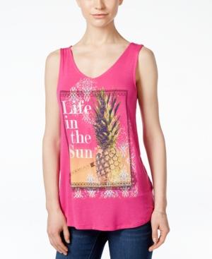 Belle Du Jour Juniors' Life In The Sun Split-back Graphic Tank