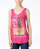 Belle Du Jour Juniors' Life In The Sun Split-back Graphic Tank