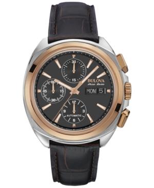 Bulova Accuswiss Men's Automatic Chronograph Telc Brown Leather Strap Watch 43mm 65b167 Women's Shoes