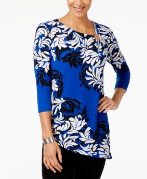 Jm Collection Embellished Asymmetrical Top, Created For Macy's