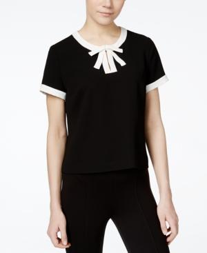Cece By Cynthia Steffe Short-sleeve Bow Neckline Top