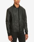 Kenneth Cole Reaction Men's Seamed Faux-leather Bomber Jacket