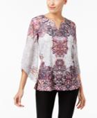 Jm Collection Satin-trim Embellished Tunic, Created For Macy's