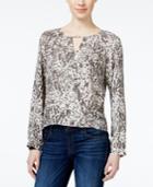 Bar Iii Printed Crossover Top, Only At Macy's