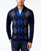 Club Room Men's Pima Cotton Argyle Full Zip Sweater, Only At Macy's