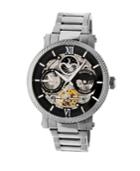 Heritor Automatic Aries Silver & Black Stainless Steel Watches 43mm