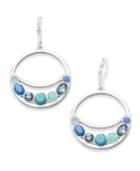 Nine West Silver-tone Blue Stone Orbital Earrings