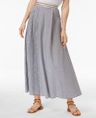 Weekend Max Mara Aulla Cotton Striped A-line Maxi Skirt