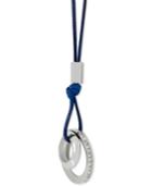 Kenneth Cole New York Silver-tone Pave Double Circle Long Pendant Necklace