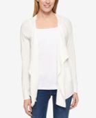 Tommy Hilfiger Eyelet-detail Mixed-media Cardigan, Only At Macy's