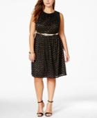 Connected Plus Size Chevron-lace A-line Dress