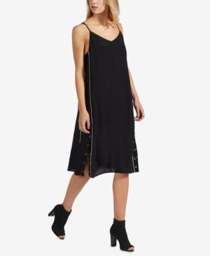 Avec Les Filles Piped Snap-hem Slip Dress