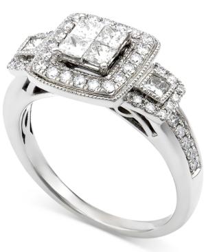 Diamond Quad Cluster Engagement Ring (1 Ct. T.w.) In 14k White Gold