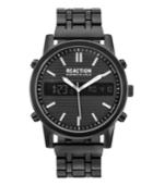 Kenneth Cole Reaction Men's Analog-digital Black-tone Stainless Steel Bracelet Watch 44mm
