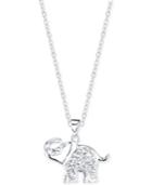 Unwritten Silver-plated Crystal Elephant Pendant Necklace