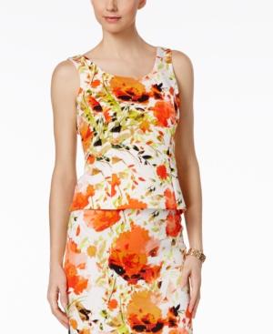 Kasper Floral-print Scuba Tank Top