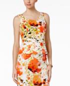 Kasper Floral-print Scuba Tank Top