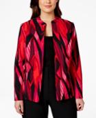 Kasper Plus Size Printed Twill Jacket