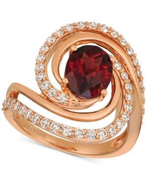 Le Vian Pomegranate Garnet (2-1/3 Ct. T.w.) And Diamond (3/4 Ct. T.w.) Ring In 14k Rose Gold
