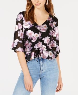 Crave Fame Juniors' Ruched Drawstring Top