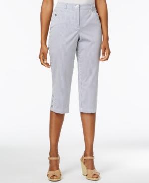 Karen Scott Petite Striped Capri Pants, Created For Macy's
