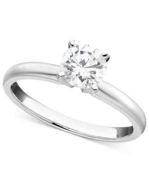 Engagement Ring, Certified Near Colorless Diamond (1/2 Ct. T.w.) And 14k White Gold