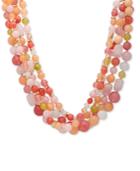 Anne Klein Gold-tone Beaded Multi-row Necklace