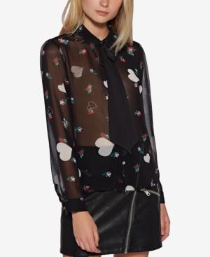 Avec Les Filles Printed Bow-tie Top