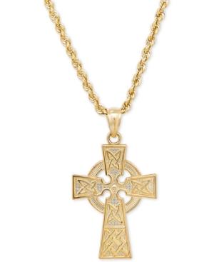 Celtic Cross Pendant Necklace In 14k Gold