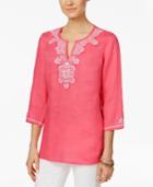 Charter Club Petite Embroidered Tunic, Only At Macy's
