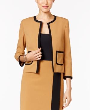 Nine West Crepe Open-front Framed Jacket