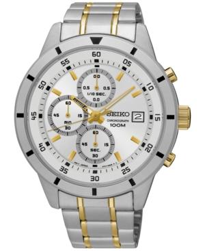 Seiko Men's Special Value Chronograph Two-tone Stainless Steel Bracelet Watch 44mm Sks563
