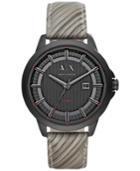 Ax Armani Exchange Men's Copeland Gray Leather Strap Watch 44mm Ax2264