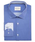 Con. Struct Men's Slim-fit Cobalt Diamond-print Dress Shirt