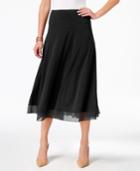 Jm Collection Petite Mesh-hem A-line Skirt, Created For Macy's