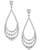 Danori Silver-tone Crystal Layered Drop Earrings, Created For Macy's