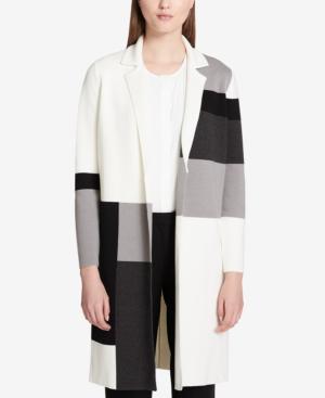 Calvin Klein Colorblocked Sweater Coat, Regular & Petite